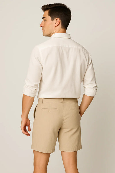 Short d'Été Tendance en Lin pour Homme – Kaki