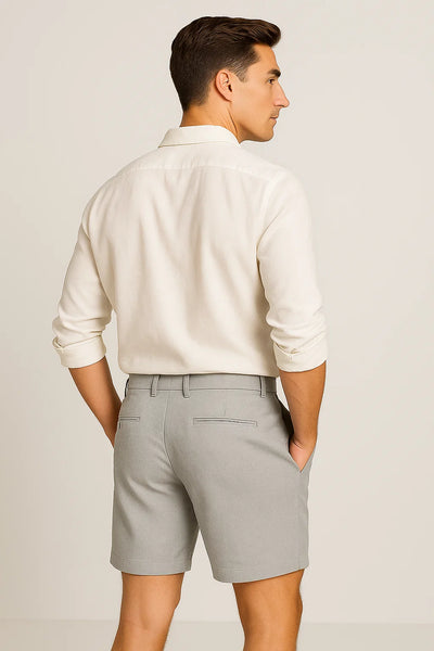 Short d'Été Tendance en Lin pour Homme – Gris