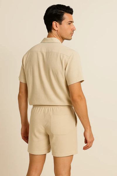 Ensemble en Lin pour Homme au Style Moderne – Beige