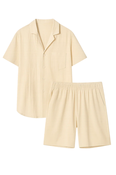 Ensemble en Lin pour Homme au Style Moderne – Beige