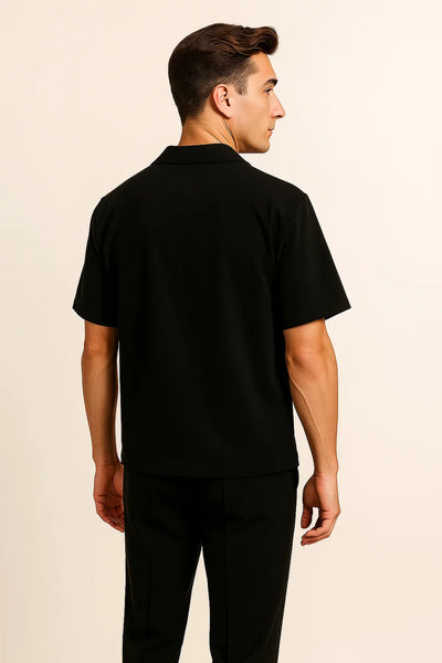 Ensemble en Lin pour Homme au Style Moderne – Noir