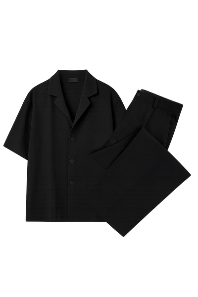 Ensemble en Lin pour Homme au Style Moderne – Noir