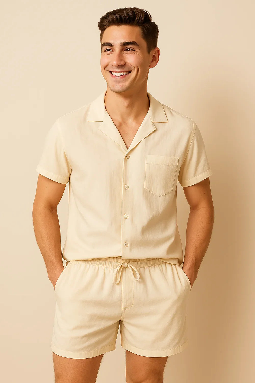 Ensemble Tendance d'Été pour Homme Beige