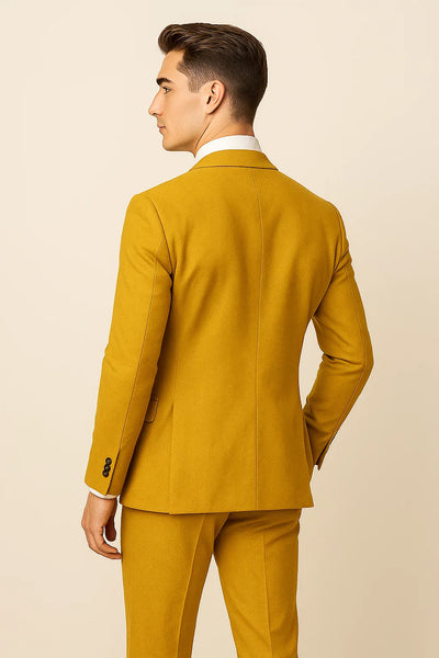 Costume Élégant Trois Pièces pour Homme  – Jaune