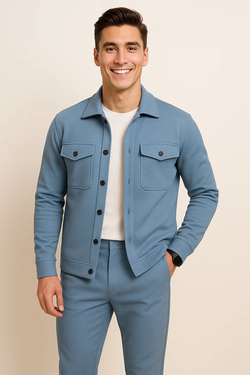 Ensemble pour Homme au Style Vintage – Bleu clair