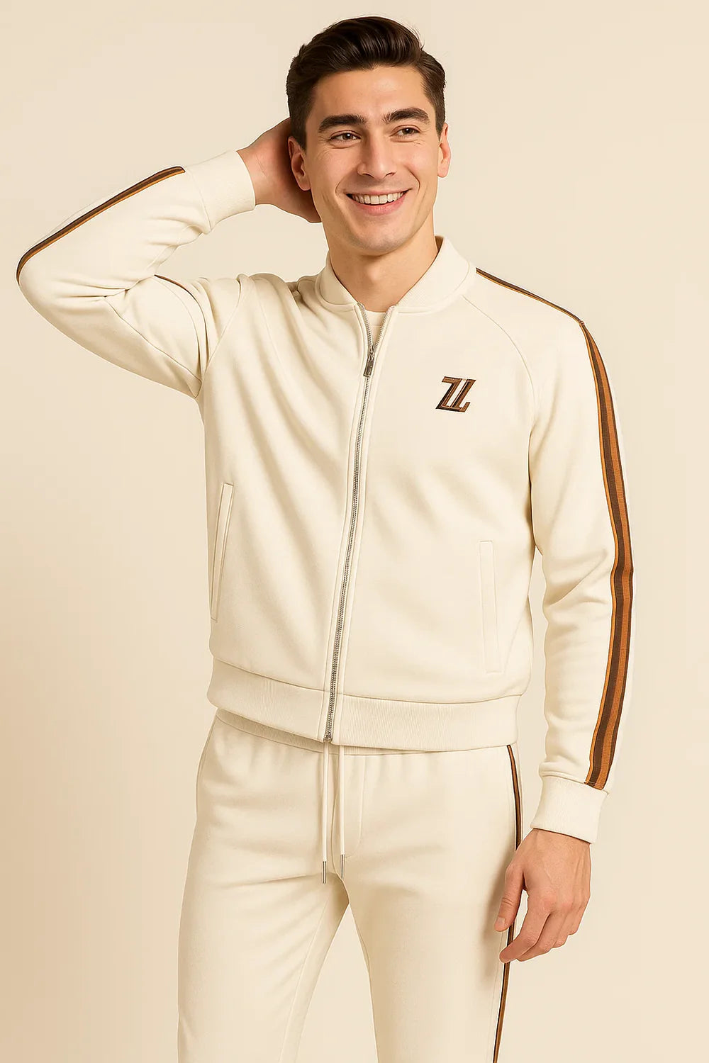 Ensemble élégant pour hommes – Polo et short – Beige