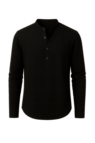 Chemise Élégante d'Été à Manches Longues pour Homme - Noir