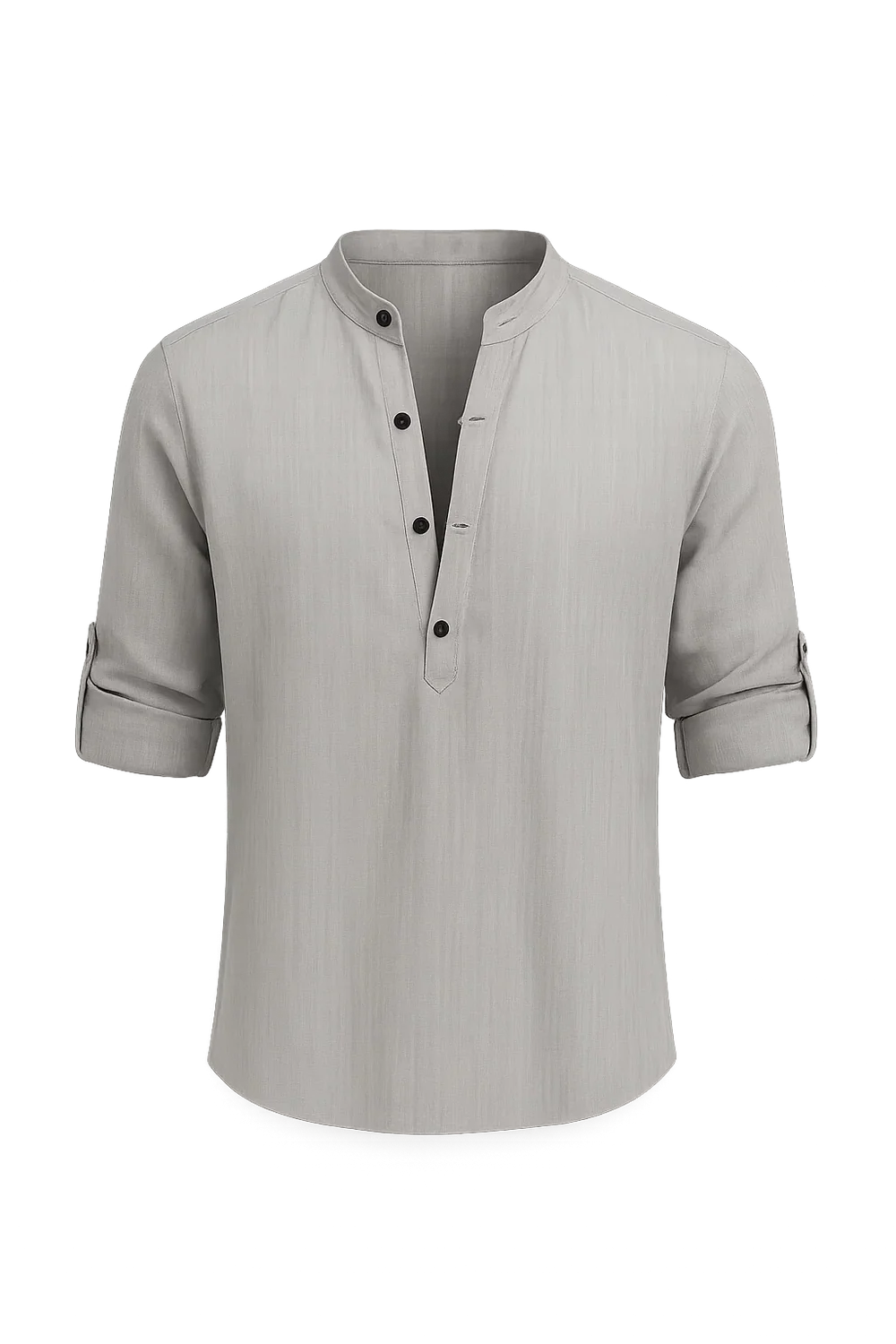 Chemise Élégante d'Été à Manches Longues pour Homme - Gris clair