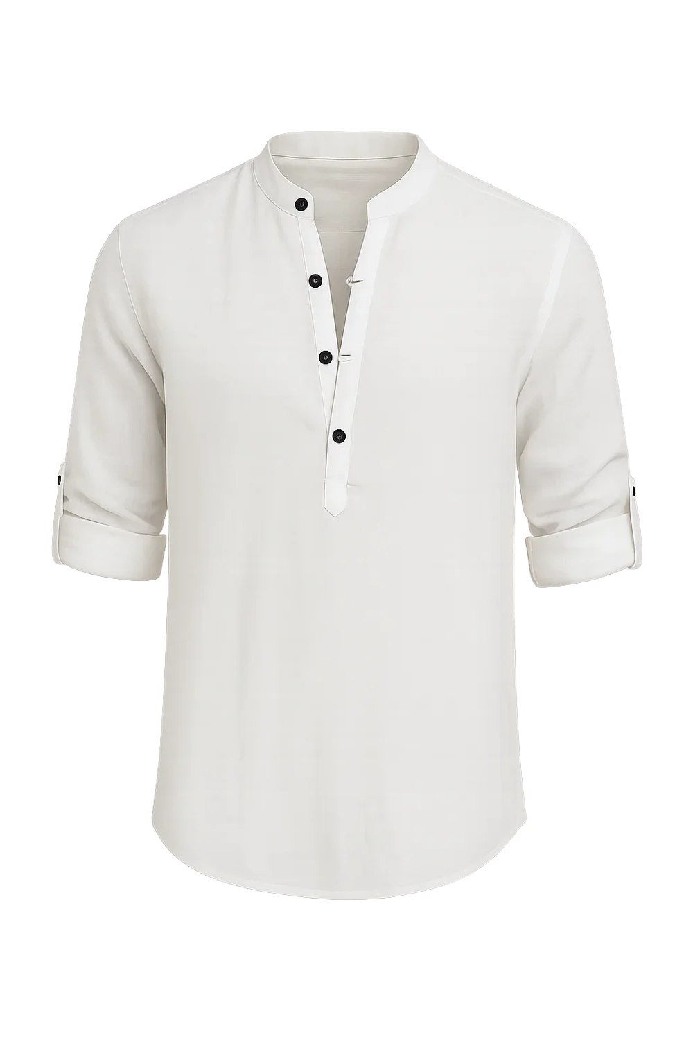 Chemise Élégante d'Été à Manches Longues pour Homme - Blanc
