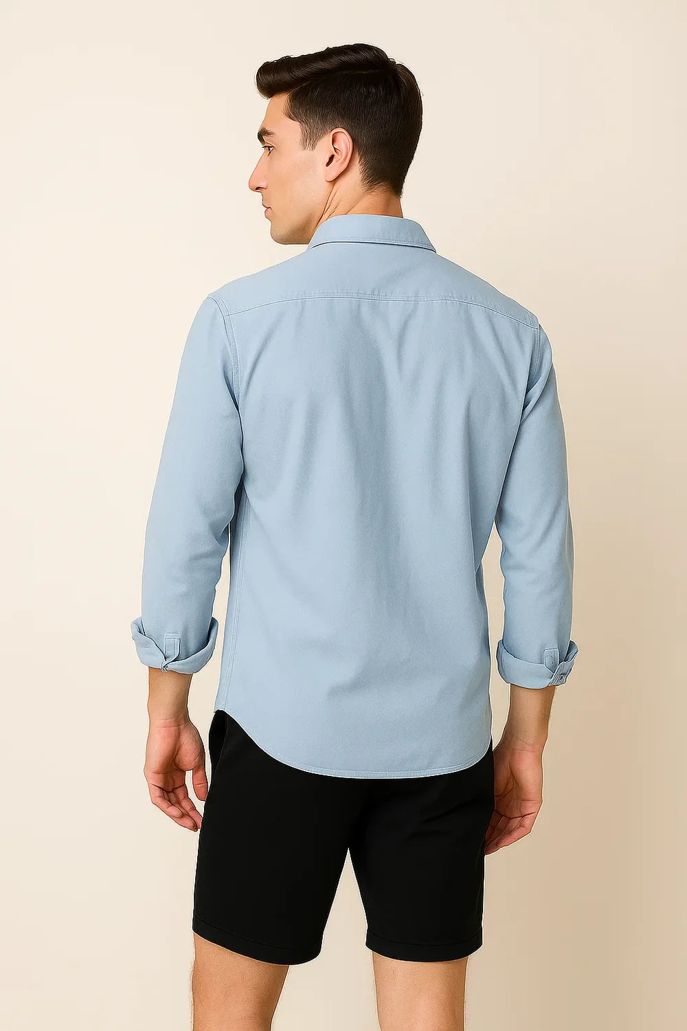 Chemise Oxford d'Été Élégante pour Homme – Bleu clair