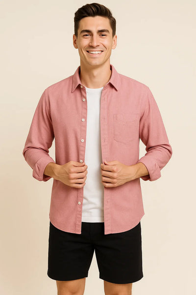 Chemise Oxford d'Été Élégante pour Homme – Rose