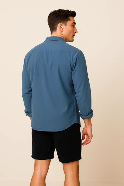 Chemise Oxford d'Été Élégante pour Homme – Bleu