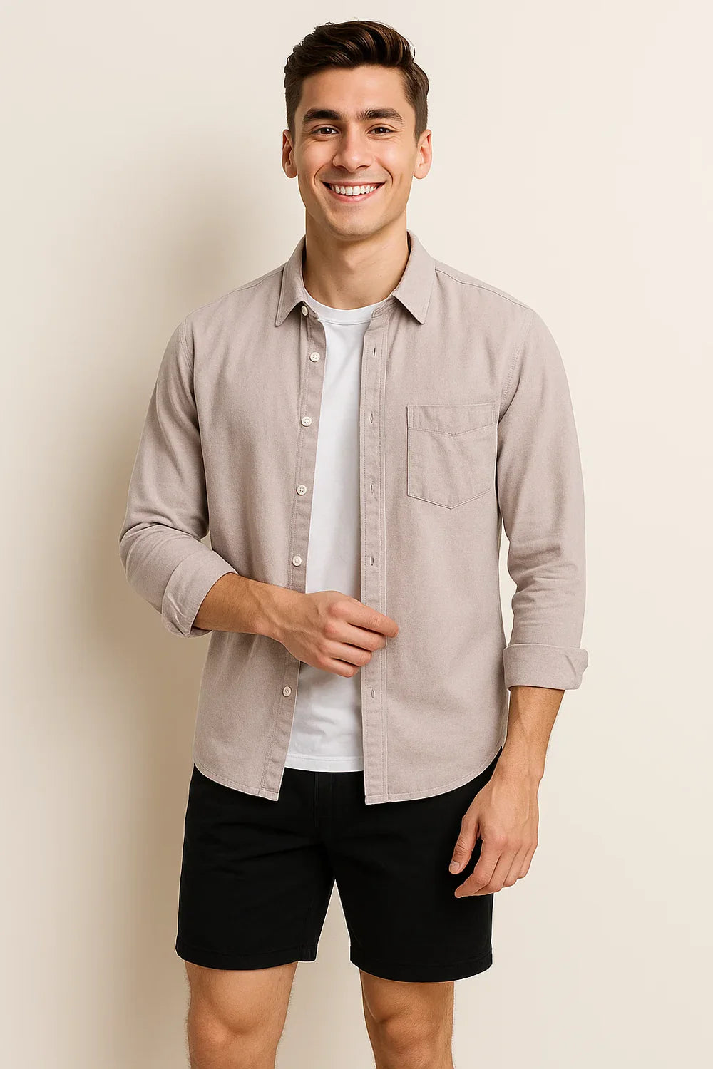 Chemise Oxford d'Été Élégante pour Homme – Rose clair