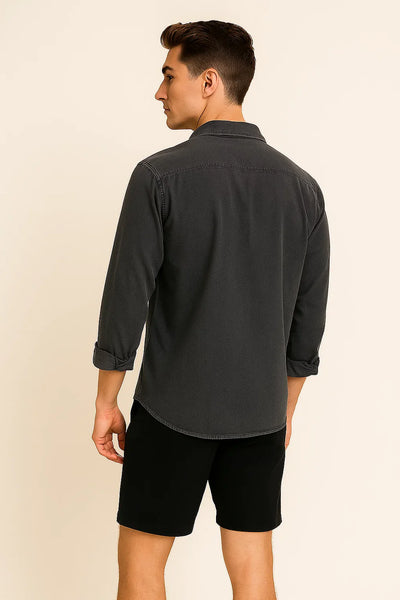 Chemise Oxford d'Été Élégante pour Homme – Noir