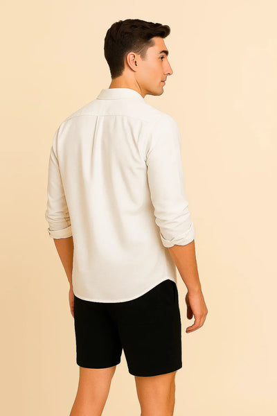 Chemise Oxford d'Été Élégante pour Homme – Blanc