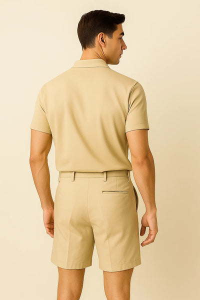 Polo Ajusté d'Été Classique pour Homme – Crème