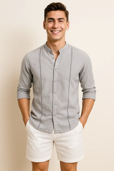 Chemise Élégante pour Homme – Gris clair