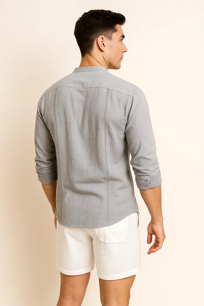 Chemise Élégante pour Homme – Gris clair