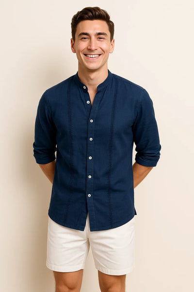 Chemise Élégante pour Homme – Bleu foncé