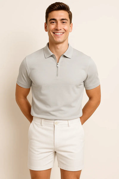 Polo Décontracté-Chic pour Homme – Gris clair