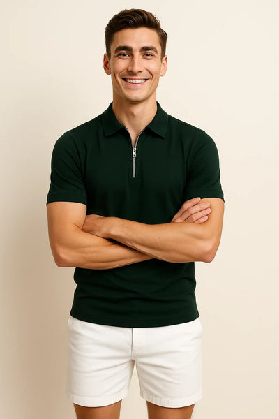 Polo Décontracté-Chic pour Homme – Vert foncé