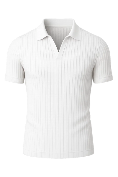 Polo Ajusté d'Été Classique pour Homme – Blanc
