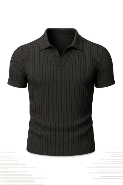 Polo Ajusté d'Été Classique pour Homme – Gris Foncé
