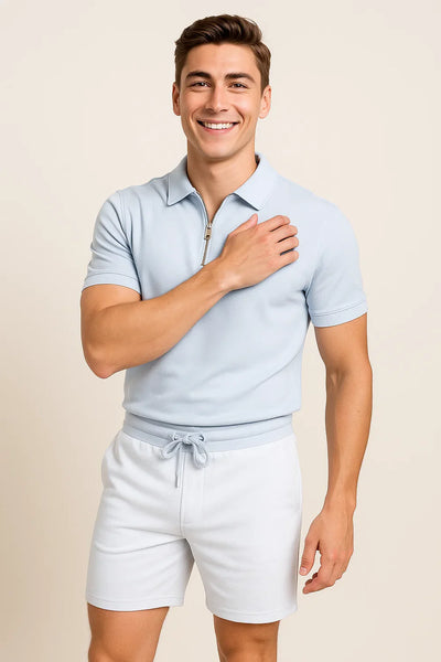 Polo Décontracté-Chic pour Homme – Bleu Clair