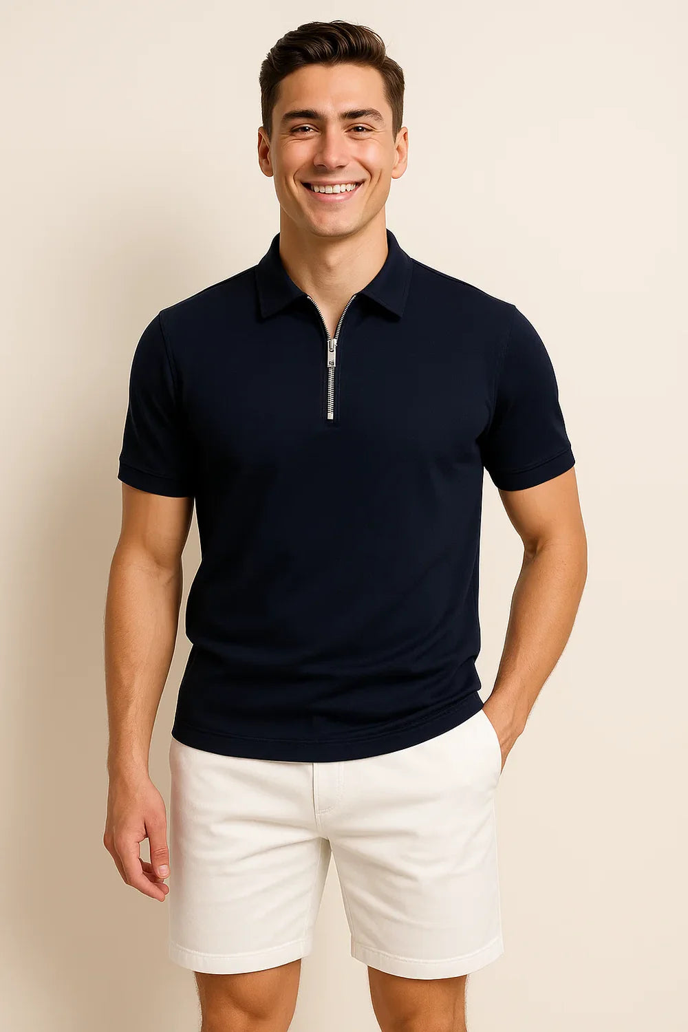 Polo Décontracté-Chic pour Homme – Bleu foncé
