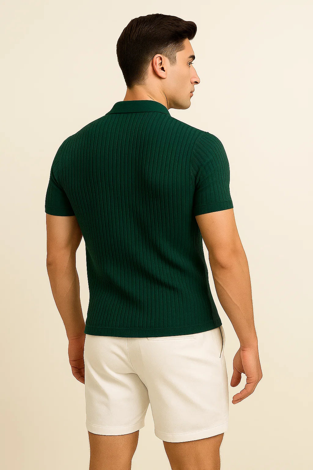 Polo Ajusté d'Été Classique pour Homme – Vert foncé