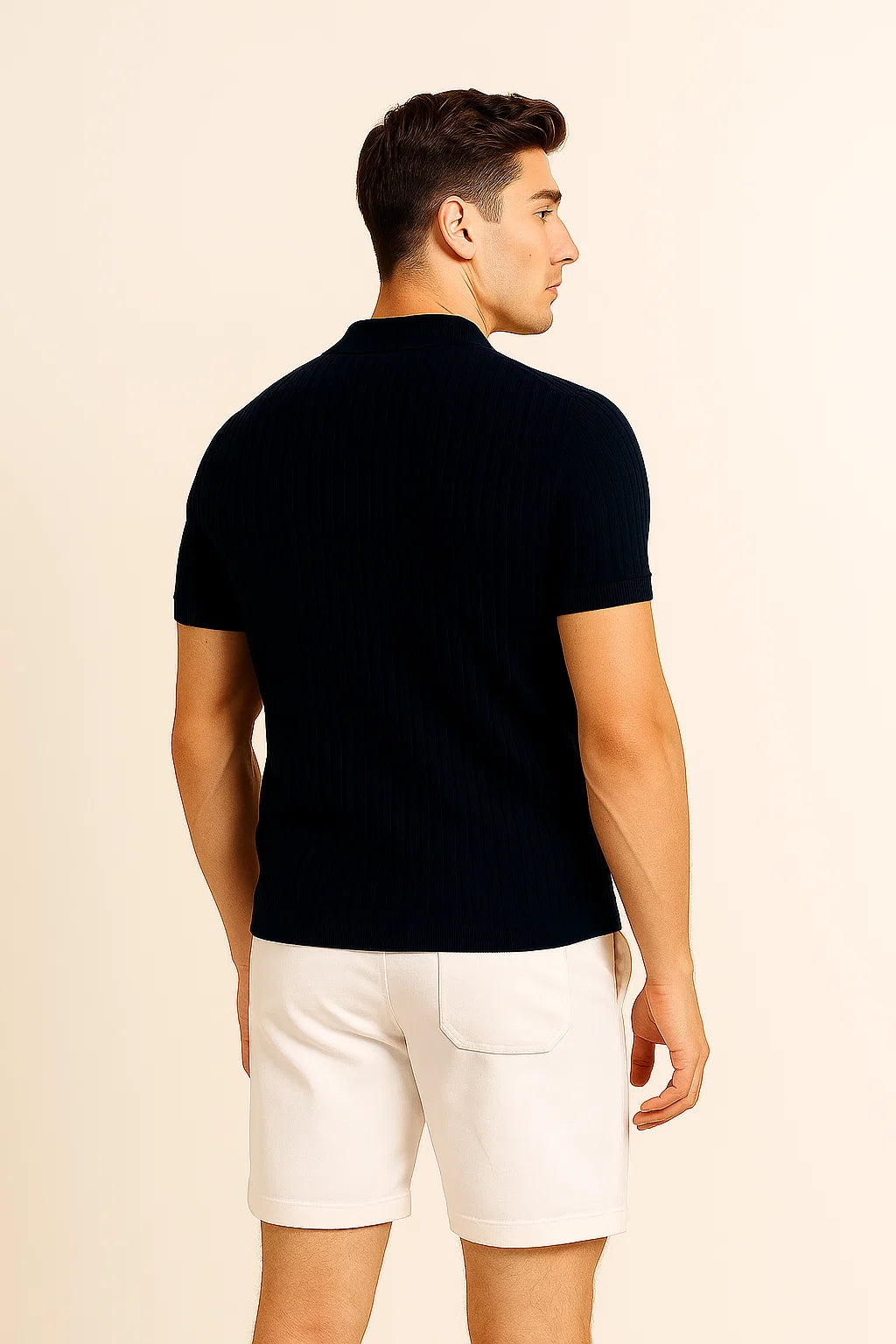 Polo Ajusté d'Été Classique pour Homme – Bleu foncé