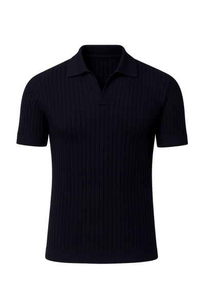 Polo Ajusté d'Été Classique pour Homme – Bleu foncé