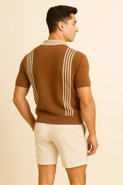 Polo pour Homme au Style Rétro – Marron