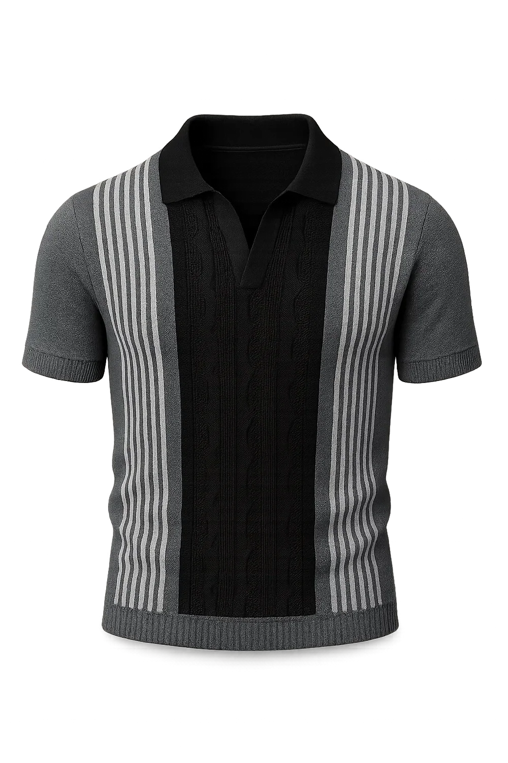 Polo pour Homme au Style Rétro – Gris
