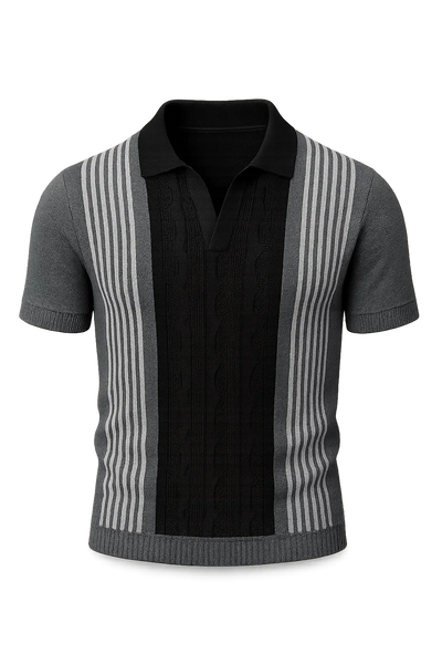 Polo pour Homme au Style Rétro – Gris