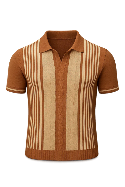 Polo pour Homme au Style Rétro – Marron