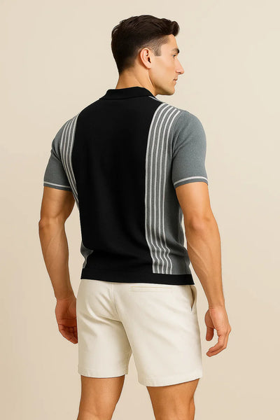 Polo pour Homme au Style Rétro – Gris