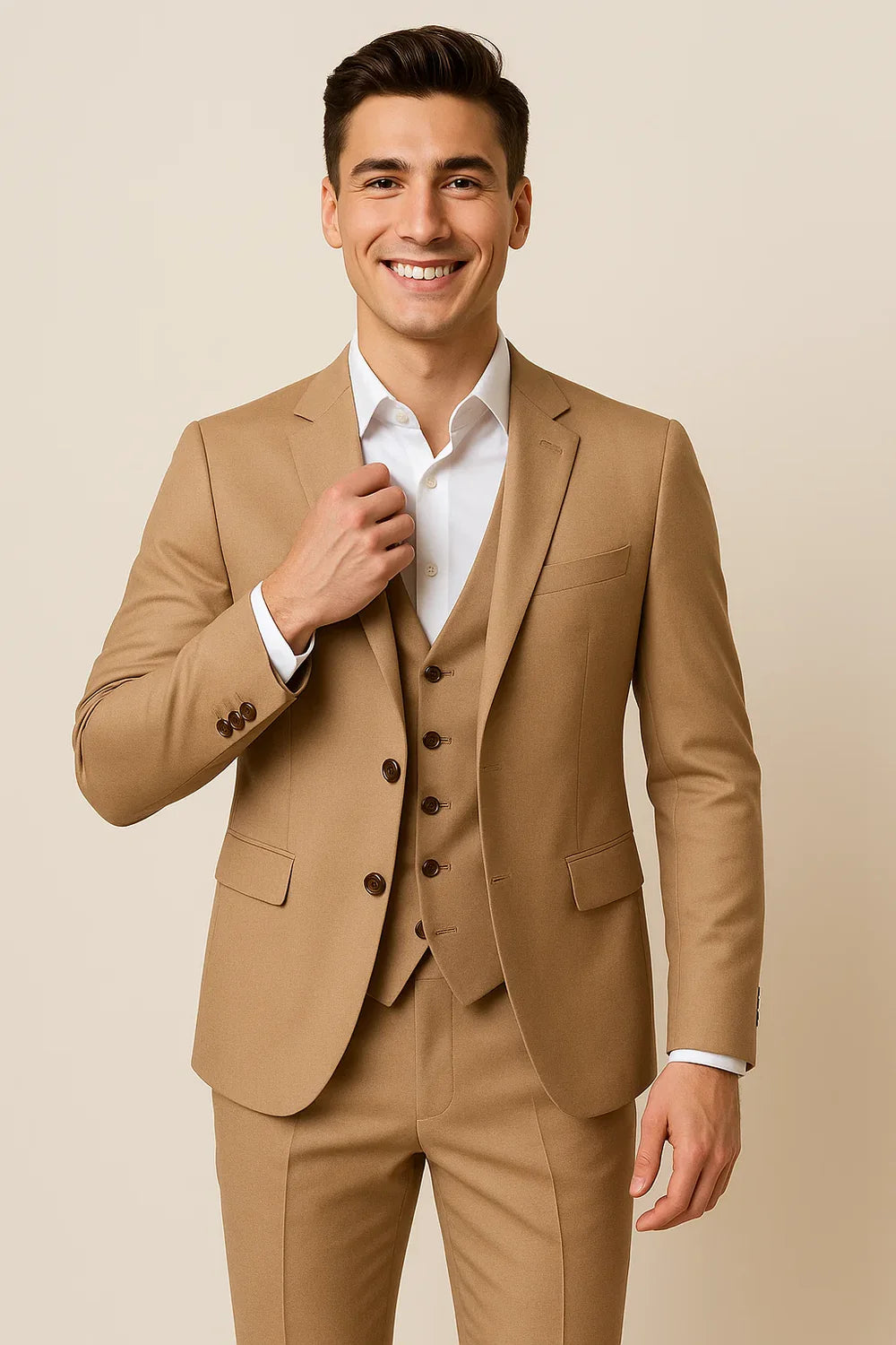 Costume Classique Ajusté pour Homme – Kaki