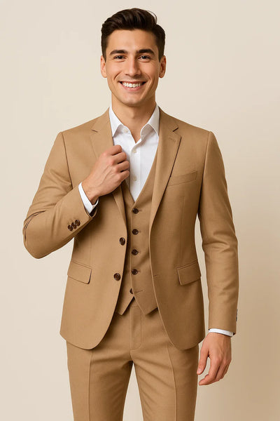Costume Classique Ajusté pour Homme – Kaki