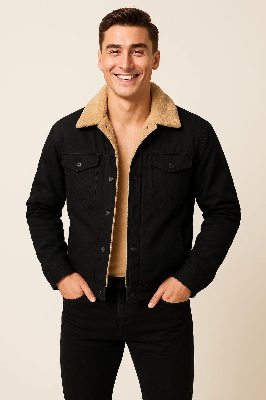 Veste Tendance pour Homme – Automne/Hiver – Noir