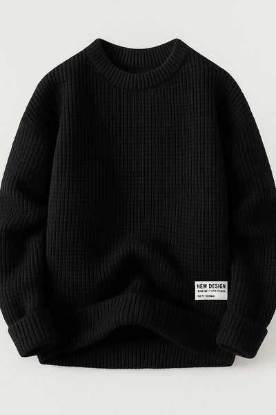 Pull Basique en Maille pour Homme – Noir