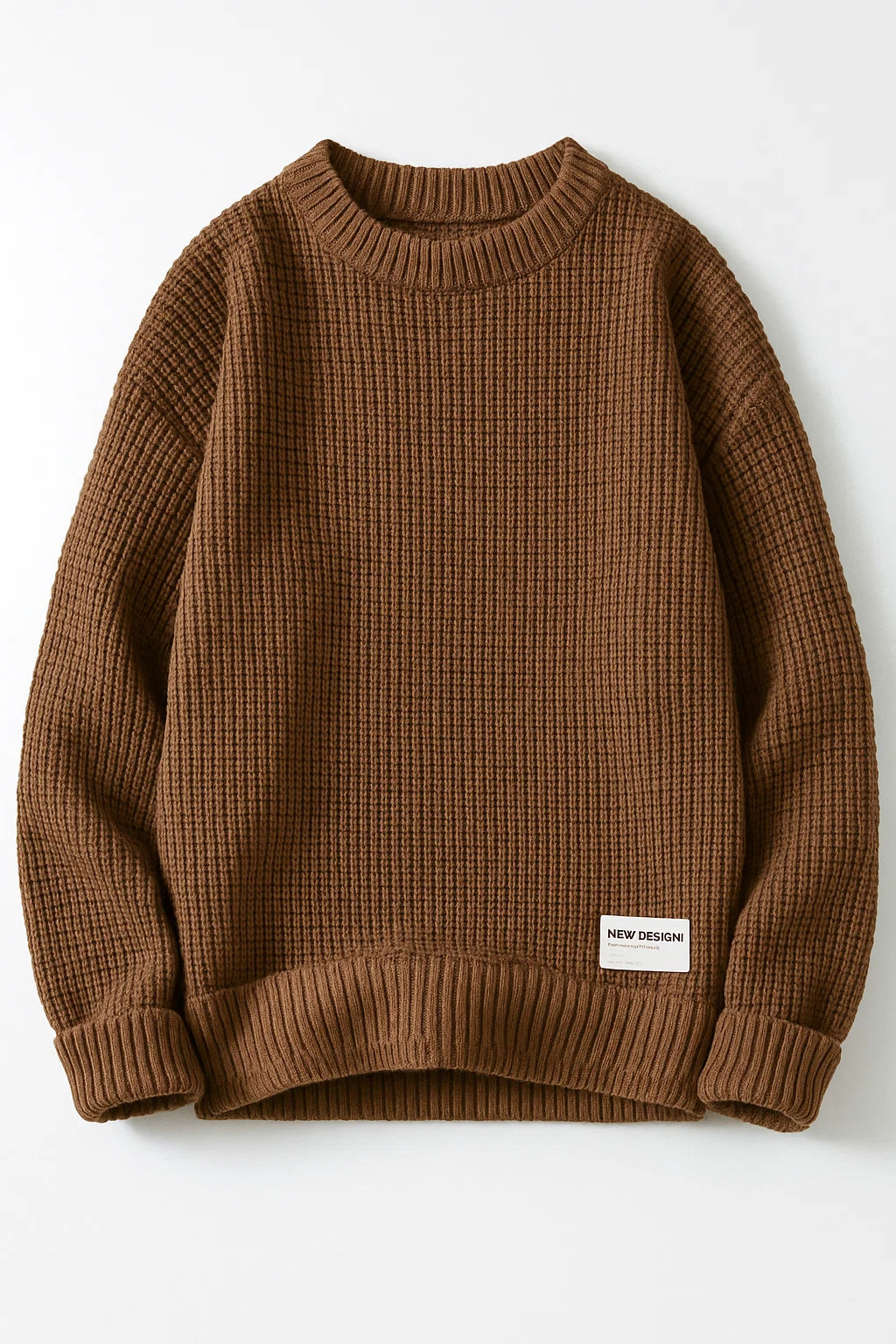 Pull Basique en Maille pour Homme – Marron