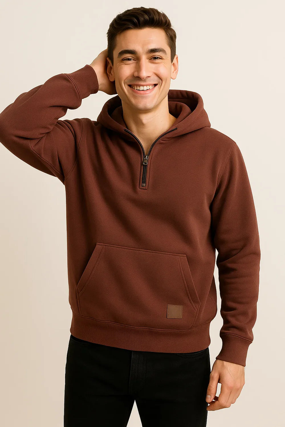 Sweat à Capuche pour Homme au Style Vintage – Rouge