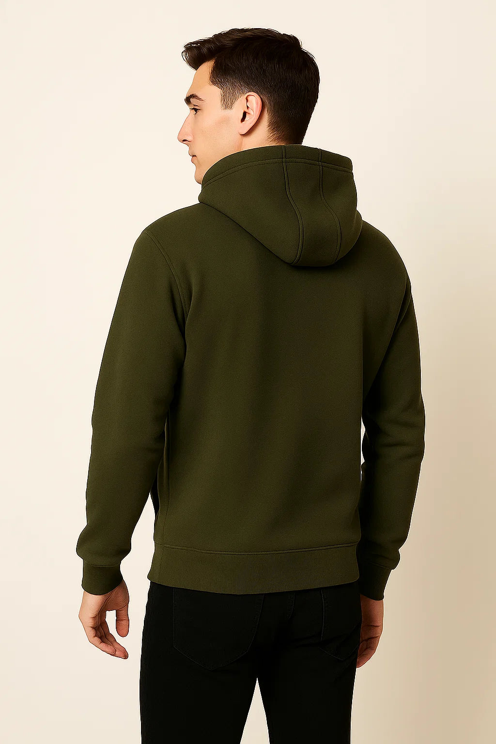 Sweat à Capuche pour Homme au Style Vintage – Vert Foncé
