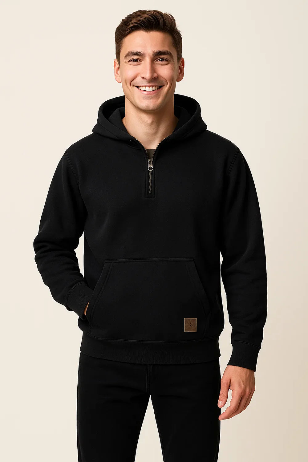 Sweat à Capuche pour Homme au Style Vintage – Noir