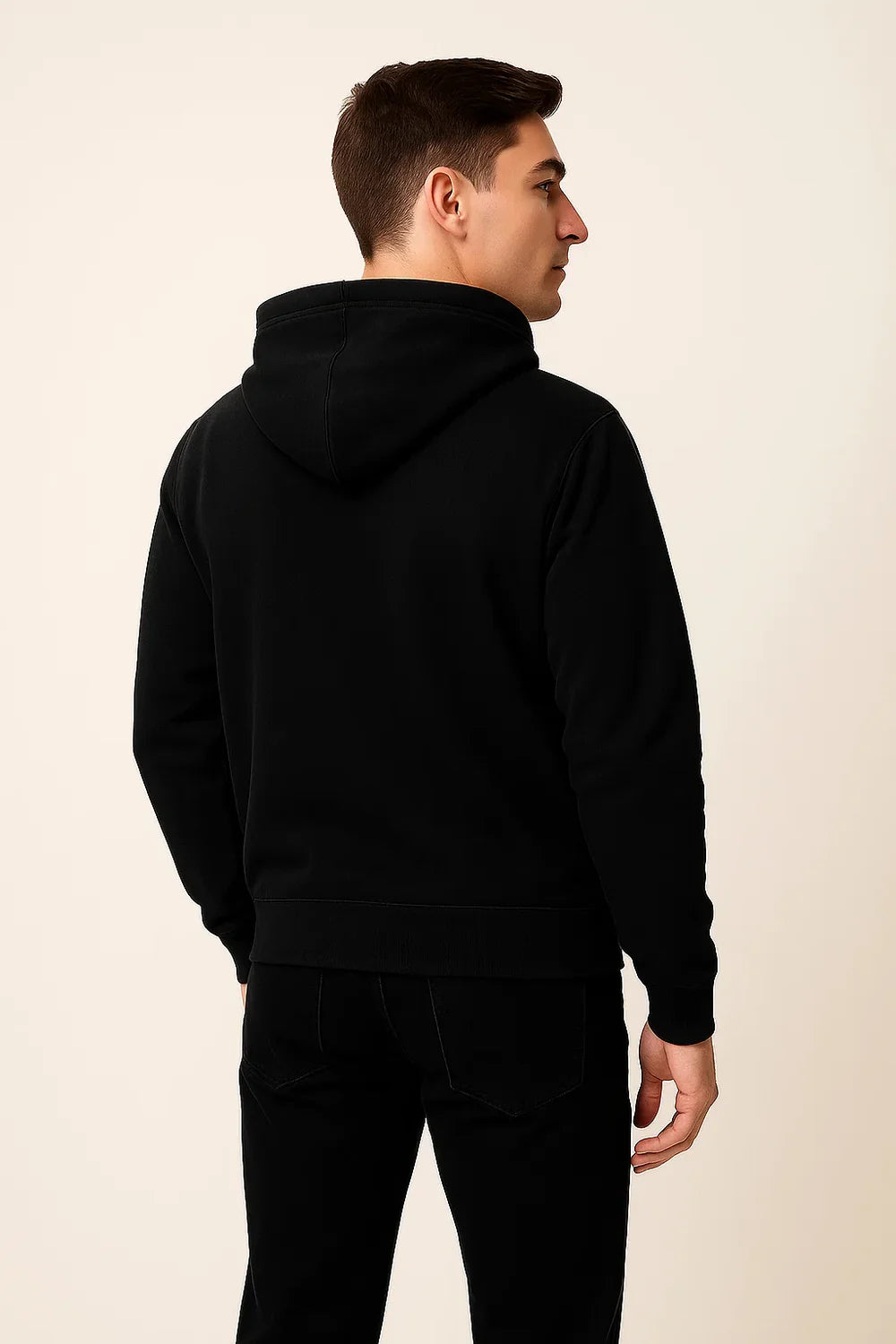 Sweat à Capuche pour Homme au Style Vintage – Noir