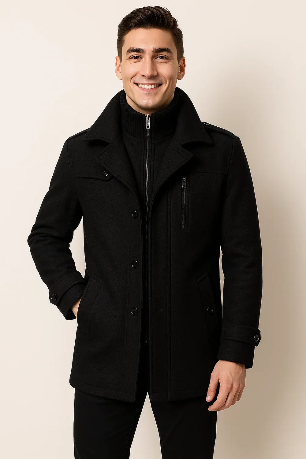 Ensemble Veste Deux Pièces Élégant pour Homme – Noir
