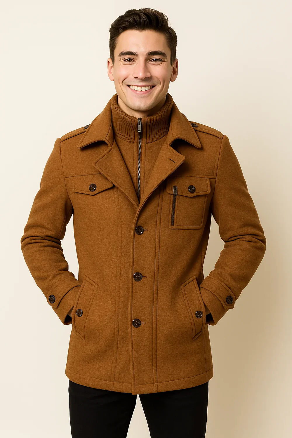 Ensemble Veste Deux Pièces Élégant pour Homme – Marron