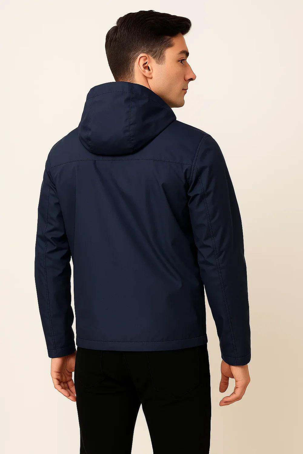 Veste d’Hiver et d’Automne pour Homme au Style Moderne avec Capuche – Bleu Foncé