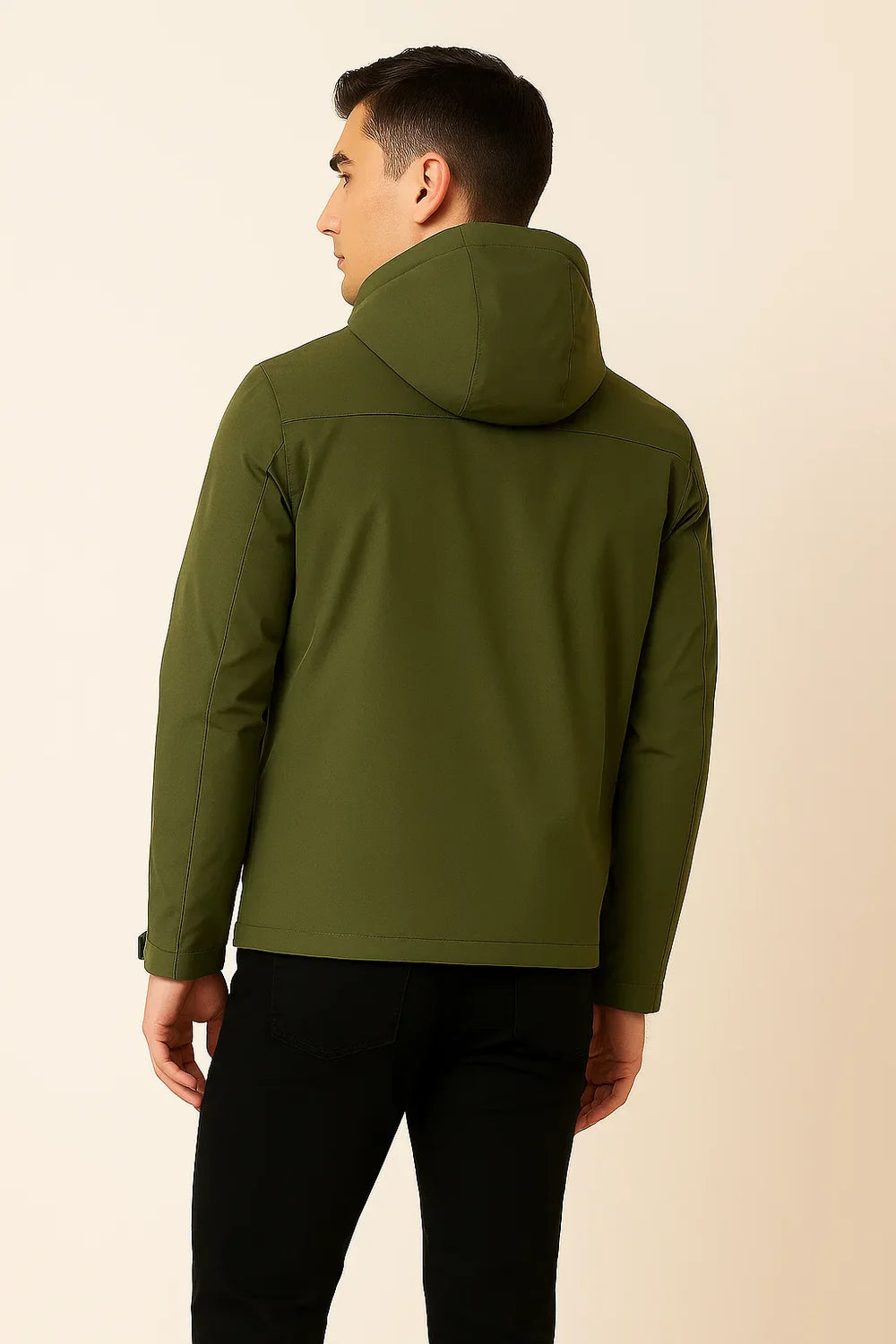 Veste d’Hiver et d’Automne pour Homme au Style Moderne avec Capuche – Vert